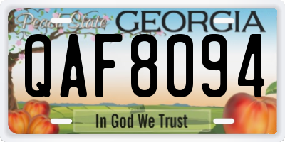 GA license plate QAF8094
