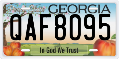 GA license plate QAF8095