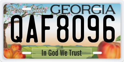 GA license plate QAF8096