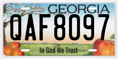GA license plate QAF8097