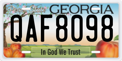 GA license plate QAF8098