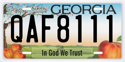 GA license plate QAF8111