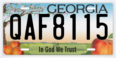GA license plate QAF8115