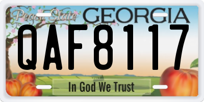 GA license plate QAF8117