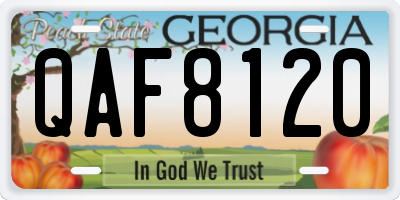 GA license plate QAF8120