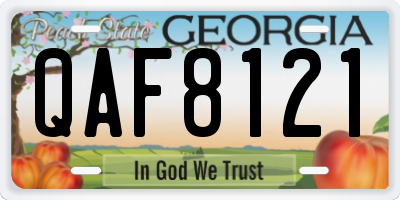 GA license plate QAF8121