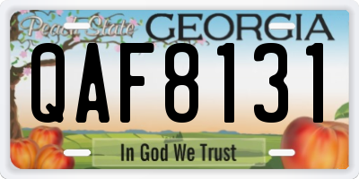 GA license plate QAF8131