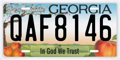 GA license plate QAF8146