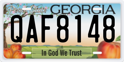 GA license plate QAF8148