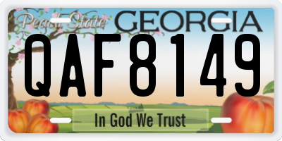 GA license plate QAF8149