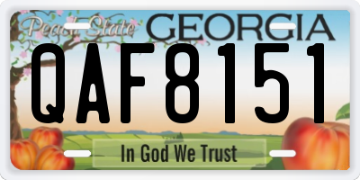 GA license plate QAF8151