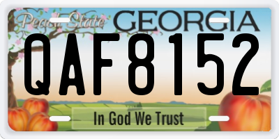 GA license plate QAF8152