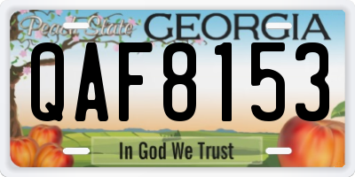 GA license plate QAF8153