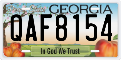 GA license plate QAF8154