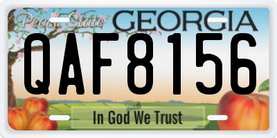 GA license plate QAF8156