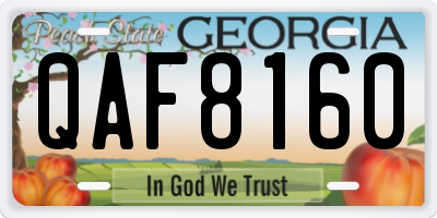 GA license plate QAF8160