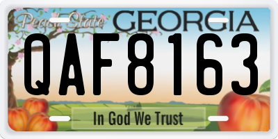 GA license plate QAF8163