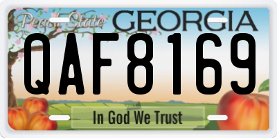 GA license plate QAF8169