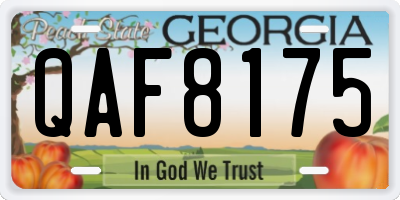 GA license plate QAF8175