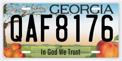 GA license plate QAF8176
