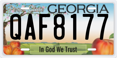 GA license plate QAF8177