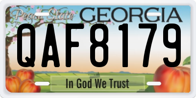 GA license plate QAF8179