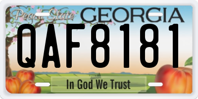 GA license plate QAF8181