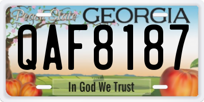 GA license plate QAF8187