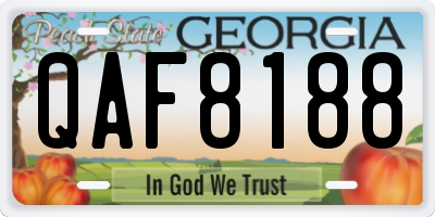 GA license plate QAF8188