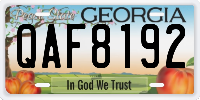 GA license plate QAF8192