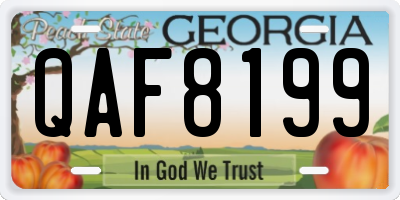 GA license plate QAF8199