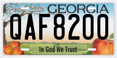 GA license plate QAF8200
