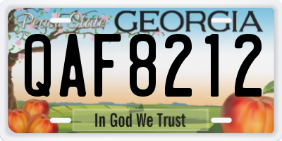GA license plate QAF8212