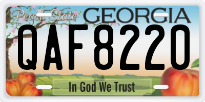 GA license plate QAF8220