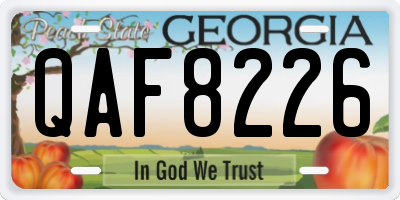 GA license plate QAF8226