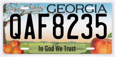 GA license plate QAF8235