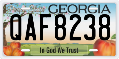 GA license plate QAF8238