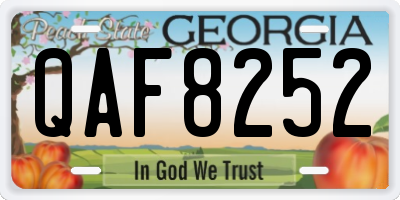 GA license plate QAF8252