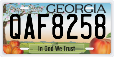 GA license plate QAF8258