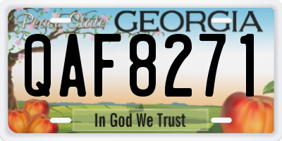 GA license plate QAF8271