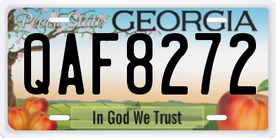 GA license plate QAF8272