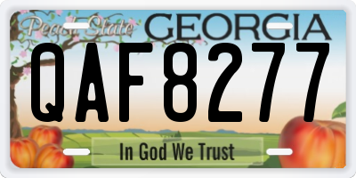 GA license plate QAF8277