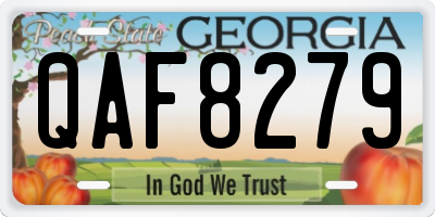 GA license plate QAF8279