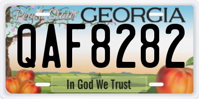 GA license plate QAF8282