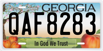 GA license plate QAF8283