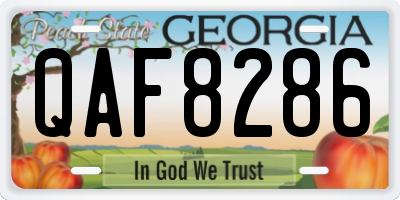 GA license plate QAF8286
