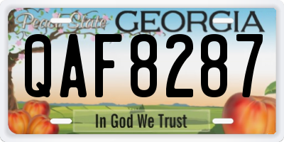 GA license plate QAF8287