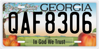 GA license plate QAF8306