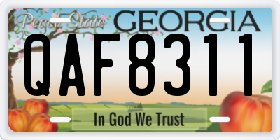 GA license plate QAF8311