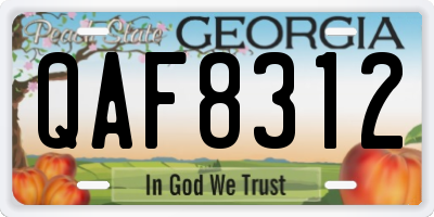 GA license plate QAF8312